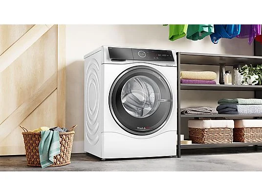 Lave-linge séchant BOSCH WNC254A0IT, chargement frontal, capacité de lavage 10,5 kg, capacité de séchage 6 kg, 18 programmes, profondeur 62,2 cm, blanc, classe énergétique A + lot de 4 pieds anti-vibrations KOENIC pour lave-linge + désodorisant d’intérieur MELICONI ECO PARFUM FRESH MUSK