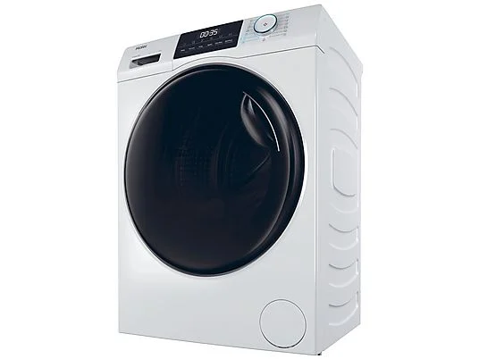 Lave-linge séchant HAIER HWD80-BP14929A-S, chargement frontal, capacité de lavage 8 kg, capacité de séchage 5 kg, 15 programmes, profondeur 53 cm, blanc, classe énergétique A + lot de 4 pieds anti-vibrations KOENIC pour lave-linge + parfum MELICONI ECO PARFUM MUSC FRAIS