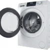 Lave-linge séchant HAIER HWD80-BP14929A-S, chargement frontal, capacité de lavage 8 kg, capacité de séchage 5 kg, 15 programmes, profondeur 53 cm, blanc, classe énergétique A + lot de 4 pieds anti-vibrations KOENIC pour lave-linge + parfum MELICONI ECO PARFUM MUSC FRAIS