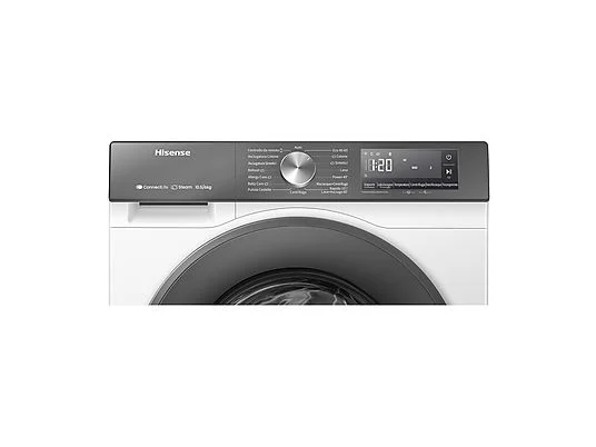 Lave-linge séchant HISENSE WD3S1043BW7 c Lave-linge séchant HISENSE WD3S1043BW7, chargement frontal, capacité de lavage 10,5 kg, capacité de séchage 6 kg, 19 programmes, profondeur 59 cm, blanc/argent, classe énergétique A + lot de 4 pieds anti-vibrations KOENIC pour lave-linge + désodorisant d’intérieur MELICONI ECO PARFUM FRESH MUSK
