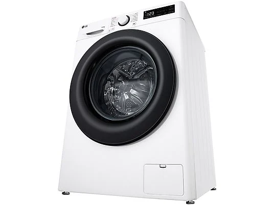 Lave-linge séchant LG AI DD D4R3009NSWB d Lave-linge séchant LG AI DD D4R3009NSWB, chargement frontal, capacité de lavage 9 kg, capacité de séchage 6 kg, 12 programmes, profondeur 56,5 cm, blanc, classe énergétique A + lot de 4 pieds anti-vibrations KOENIC pour lave-linge + désodorisant d’intérieur MELICONI ECO PARFUM FRESH MUSK
