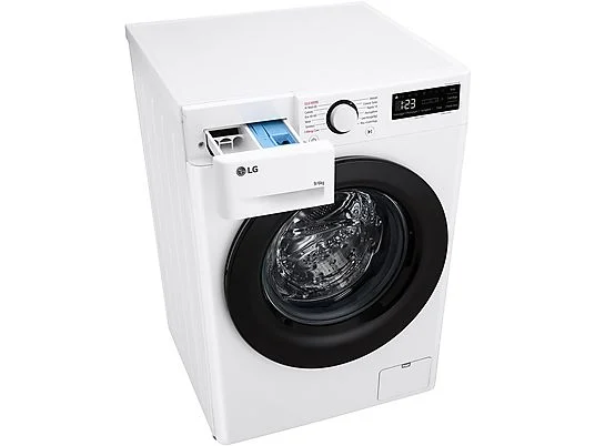 Lave-linge séchant LG AI DD D4R3009NSWB g Lave-linge séchant LG AI DD D4R3009NSWB, chargement frontal, capacité de lavage 9 kg, capacité de séchage 6 kg, 12 programmes, profondeur 56,5 cm, blanc, classe énergétique A + lot de 4 pieds anti-vibrations KOENIC pour lave-linge + désodorisant d’intérieur MELICONI ECO PARFUM FRESH MUSK