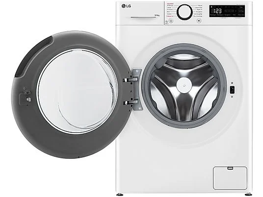 Lave-linge séchant LG AI DD D4R3009NSWB i Lave-linge séchant LG AI DD D4R3009NSWB, chargement frontal, capacité de lavage 9 kg, capacité de séchage 6 kg, 12 programmes, profondeur 56,5 cm, blanc, classe énergétique A + lot de 4 pieds anti-vibrations KOENIC pour lave-linge + désodorisant d’intérieur MELICONI ECO PARFUM FRESH MUSK