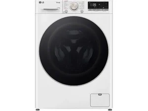 Lave-linge séchant LG AI DD D4R7011TSWG, chargement frontal, capacité de lavage 11 kg, capacité de séchage 6 kg, 13 programmes, profondeur 56,5 cm, blanc, classe énergétique A + lot de 4 pieds anti-vibrations KOENIC pour lave-linge + désodorisant d’intérieur MELICONI ECO PARFUM FRESH MUSK