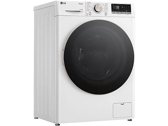 Lave-linge séchant LG AI DD D4R7011TSWG a Lave-linge séchant LG AI DD D4R7011TSWG, chargement frontal, capacité de lavage 11 kg, capacité de séchage 6 kg, 13 programmes, profondeur 56,5 cm, blanc, classe énergétique A + lot de 4 pieds anti-vibrations KOENIC pour lave-linge + désodorisant d’intérieur MELICONI ECO PARFUM FRESH MUSK
