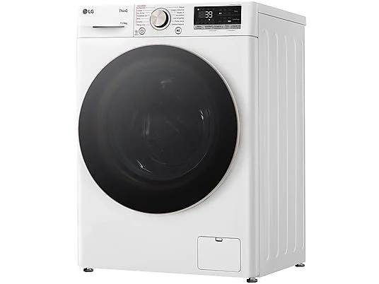 Lave-linge séchant LG AI DD D4R7011TSWG b Lave-linge séchant LG AI DD D4R7011TSWG, chargement frontal, capacité de lavage 11 kg, capacité de séchage 6 kg, 13 programmes, profondeur 56,5 cm, blanc, classe énergétique A + lot de 4 pieds anti-vibrations KOENIC pour lave-linge + désodorisant d’intérieur MELICONI ECO PARFUM FRESH MUSK
