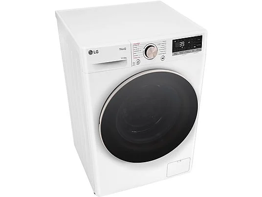 Lave-linge séchant LG AI DD D4R7011TSWG hjkl Lave-linge séchant LG AI DD D4R7011TSWG, chargement frontal, capacité de lavage 11 kg, capacité de séchage 6 kg, 13 programmes, profondeur 56,5 cm, blanc, classe énergétique A + lot de 4 pieds anti-vibrations KOENIC pour lave-linge + désodorisant d’intérieur MELICONI ECO PARFUM FRESH MUSK