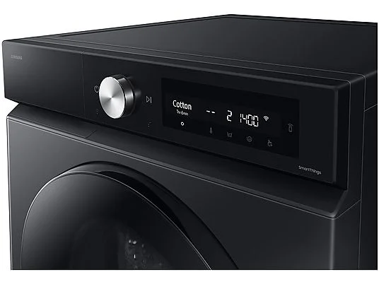 Lave-linge séchant SAMSUNG WD11DB7B85GBU3, chargement frontal, capacité de lavage 11 kg, capacité de séchage 6 kg, 25 programmes, profondeur 60 cm, noir, classe énergétique A + lot de 4 pieds anti-vibrations KOENIC pour lave-linge, parfum MELICONI ECO PARFUM MUSC FRAIS