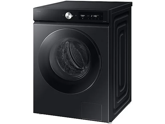 Lave-linge séchant SAMSUNG WD11DB7B85GBU3, chargement frontal, capacité de lavage 11 kg, capacité de séchage 6 kg, 25 programmes, profondeur 60 cm, noir, classe énergétique A + lot de 4 pieds anti-vibrations KOENIC pour lave-linge, parfum MELICONI ECO PARFUM MUSC FRAIS
