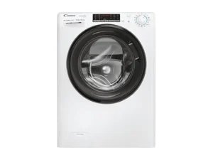 Laveuse-sécheuse CANDY CSOW41076TWMB8-S, chargement frontal, capacité de lavage 10 kg, capacité de séchage 7 kg, 17 programmes, profondeur 58 cm, blanc et noir, classe énergétique A + lot de 4 pieds anti-vibrations KOENIC pour lave-linge + désodorisant d’intérieur MELICONI ECO PARFUM FRESH MUSK