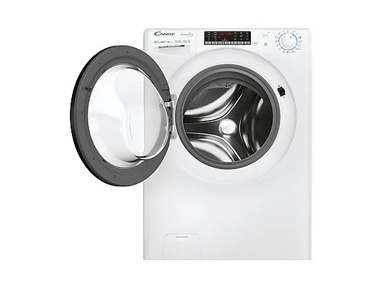 Laveuse-sécheuse CANDY CSOW41076TWMB8-S a Laveuse-sécheuse CANDY CSOW41076TWMB8-S, chargement frontal, capacité de lavage 10 kg, capacité de séchage 7 kg, 17 programmes, profondeur 58 cm, blanc et noir, classe énergétique A + lot de 4 pieds anti-vibrations KOENIC pour lave-linge + désodorisant d’intérieur MELICONI ECO PARFUM FRESH MUSK