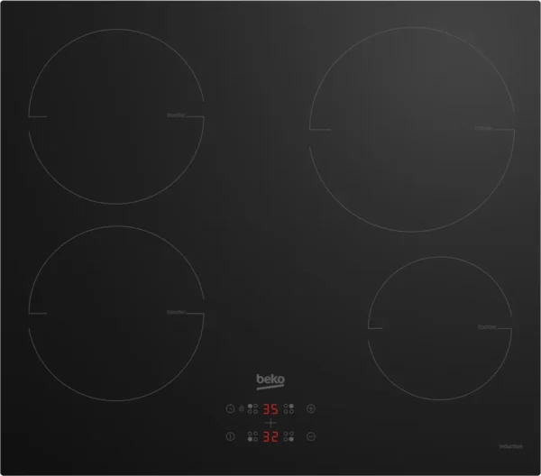 Beko HII 64400 MT Plaque de cuisson à induction encastrable Beko HII 64400 MT 60 cm, noire, 4 zones