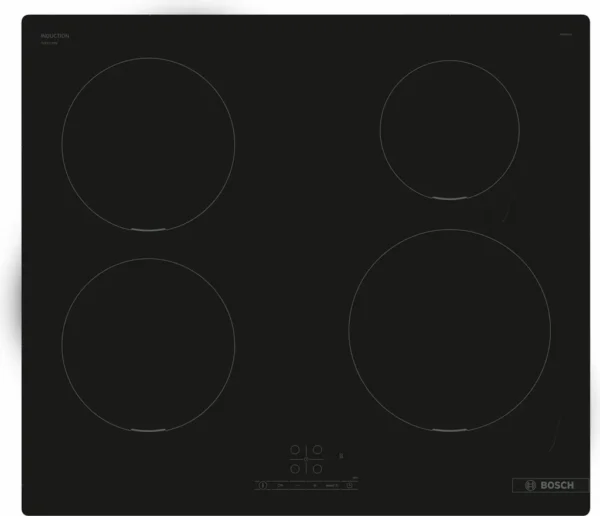 Bosch Série 4 PUE611BB5E Plaque de cuisson Bosch Série 4 PUE611BB5E Noire encastrable 60 cm Zone à induction 4 zones